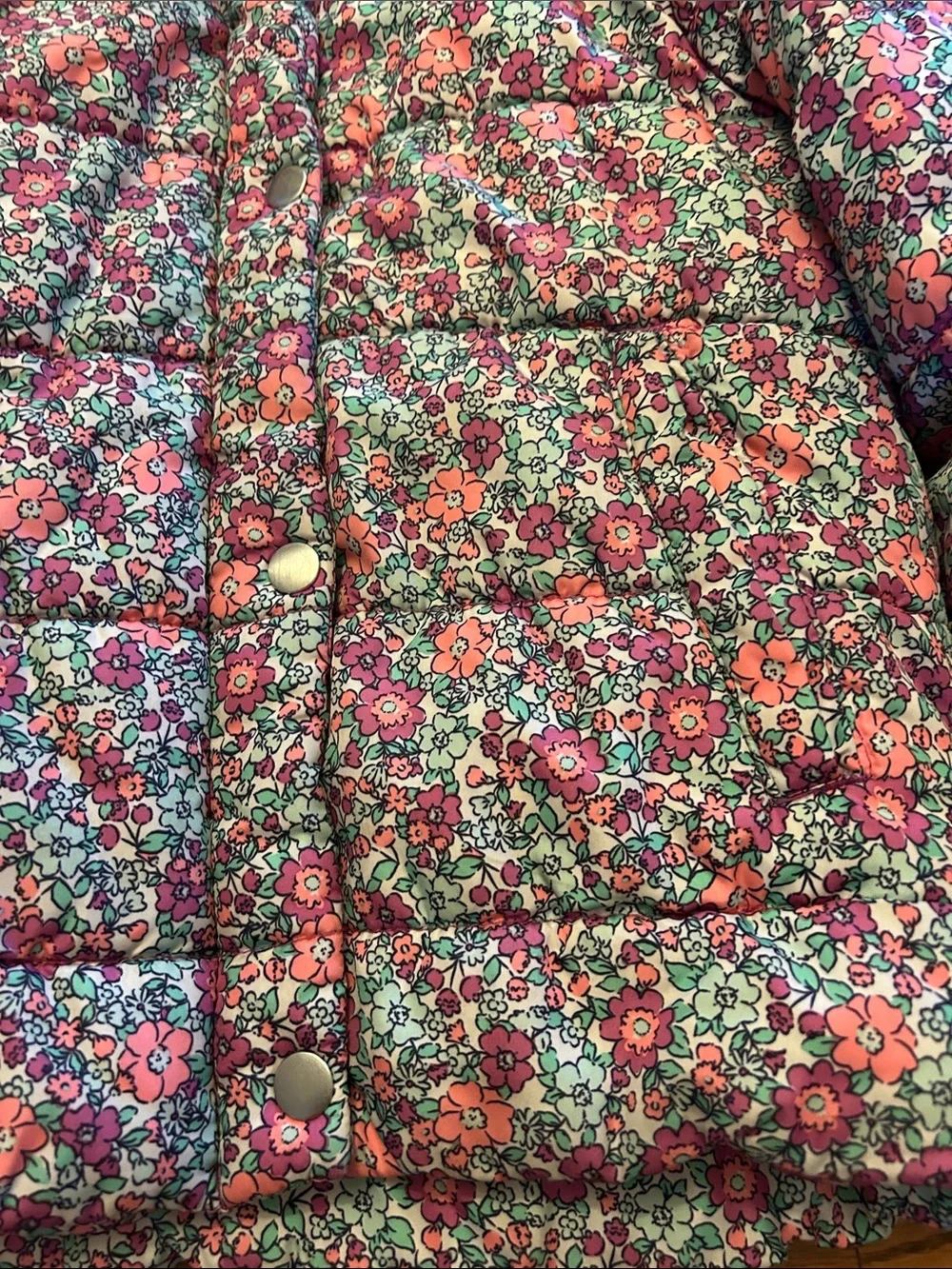 Carter's Floral Hooded Puffer Jacket - Pink, Purple & Teal